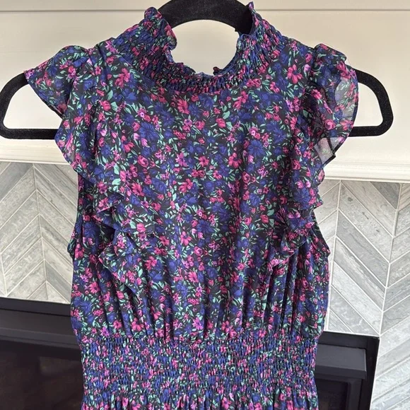 Lulus • Evalina Blue Ruffle Maxi Dress Small - Picture 3 of 6